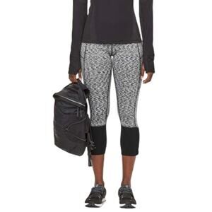 Lululemon Rebel Runner Crop Leggings Black Spacedye Capri Women’s 2